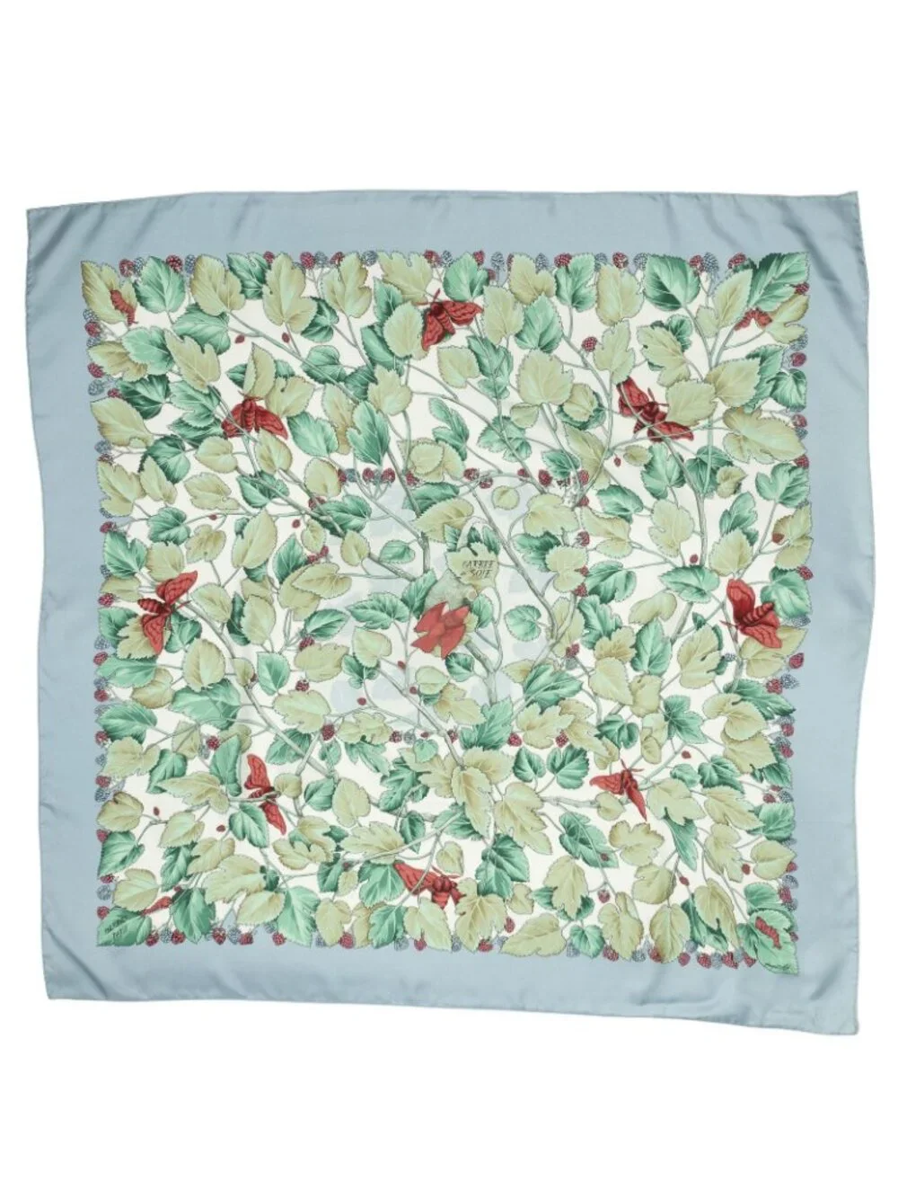 Hermes Scarf Light Blue Green Red Silk
